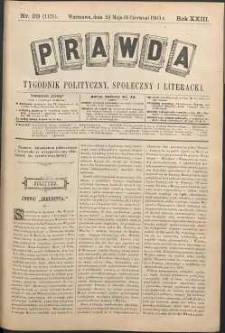 Prawda : tygodnik polityczny, społeczny i literacki, 1903, R. 23, nr 23