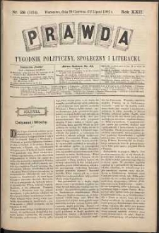 Prawda : tygodnik polityczny, społeczny i literacki, 1902, R. 22, nr 28