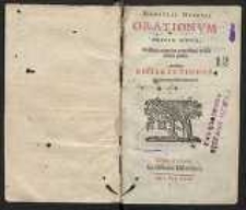 Orationum . Editio nova