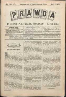 Prawda : tygodnik polityczny, społeczny i literacki, 1902, R. 22, nr 31