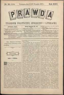 Prawda : tygodnik polityczny, społeczny i literacki, 1902, R. 22, nr 39