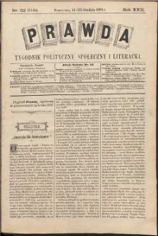 Prawda : tygodnik polityczny, społeczny i literacki, 1902, R. 22, nr 52