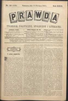 Prawda : tygodnik polityczny, społeczny i literacki, 1903, R. 23, nr 30