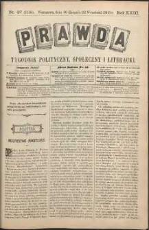 Prawda : tygodnik polityczny, społeczny i literacki, 1903, R. 23, nr 37