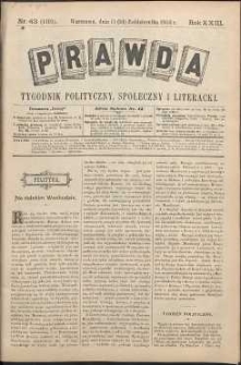 Prawda : tygodnik polityczny, społeczny i literacki, 1903, R. 23, nr 43