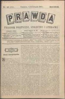 Prawda : tygodnik polityczny, społeczny i literacki, 1903, R. 23, nr 46