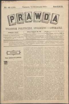 Prawda : tygodnik polityczny, społeczny i literacki, 1903, R. 23, nr 48