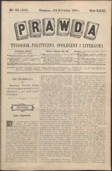 Prawda : tygodnik polityczny, społeczny i literacki, 1903, R. 23, nr 52