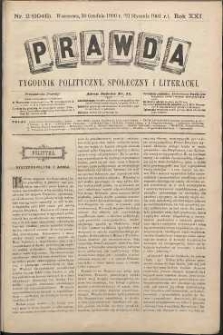 Prawda : tygodnik polityczny, społeczny i literacki, 1901, R. 21, nr 2
