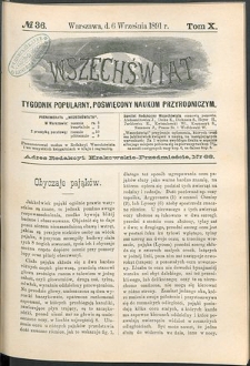 Wszechświat : Tygodnik popularny, poświęcony naukom przyrodniczym, 1891, T. 10, nr 36