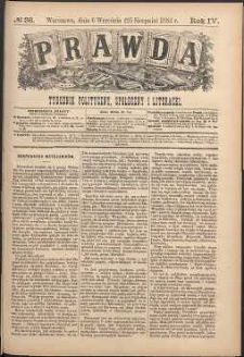 Prawda : tygodnik polityczny, społeczny i literacki, 1884, R. 4, nr 36