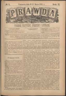 Prawda : tygodnik polityczny, społeczny i literacki, 1882, R. 2, nr 11