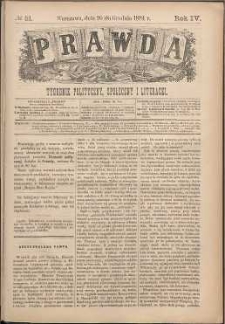 Prawda : tygodnik polityczny, społeczny i literacki, 1884, R. 4, nr 51