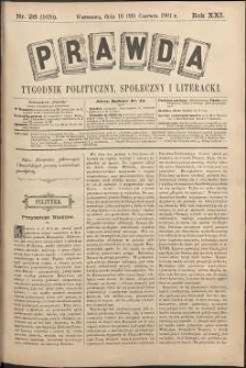 Prawda : tygodnik polityczny, społeczny i literacki, 1901, R. 21, nr 26