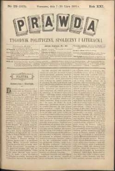 Prawda : tygodnik polityczny, społeczny i literacki, 1901, R. 21, nr 29