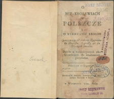 O bez-królewiach w Polszcze y o wybieraniu krolow