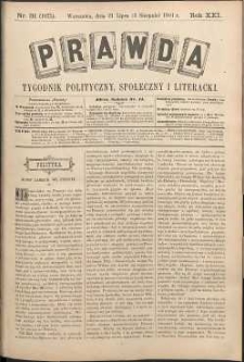 Prawda : tygodnik polityczny, społeczny i literacki, 1901, R. 21, nr 31