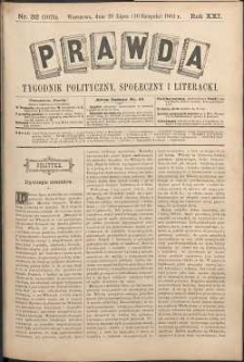 Prawda : tygodnik polityczny, społeczny i literacki, 1901, R. 21, nr 32