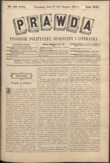 Prawda : tygodnik polityczny, społeczny i literacki, 1901, R. 21, nr 35