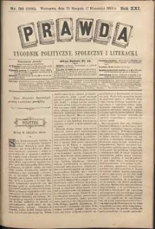 Prawda : tygodnik polityczny, społeczny i literacki, 1901, R. 21, nr 36