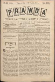 Prawda : tygodnik polityczny, społeczny i literacki, 1901, R. 21, nr 38