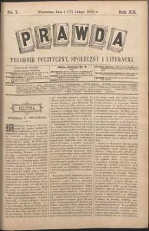 Prawda : tygodnik polityczny, społeczny i literacki, 1900, R. 20, nr 7