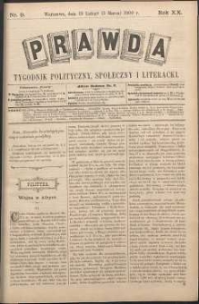 Prawda : tygodnik polityczny, społeczny i literacki, 1900, R. 20, nr 9