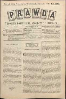 Prawda : tygodnik polityczny, społeczny i literacki, 1901, R. 21, nr 45