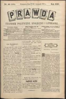 Prawda : tygodnik polityczny, społeczny i literacki, 1901, R. 21, nr 48
