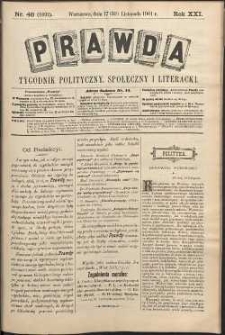 Prawda : tygodnik polityczny, społeczny i literacki, 1901, R. 21, nr 48