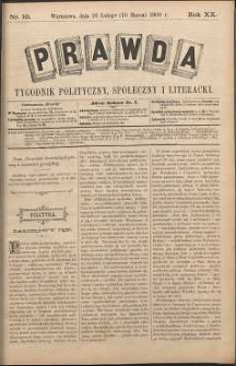 Prawda : tygodnik polityczny, społeczny i literacki, 1900, R. 20, nr 10