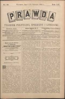 Prawda : tygodnik polityczny, społeczny i literacki, 1900, R. 20, nr 16