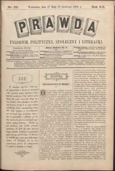 Prawda : tygodnik polityczny, społeczny i literacki, 1900, R. 20, nr 23