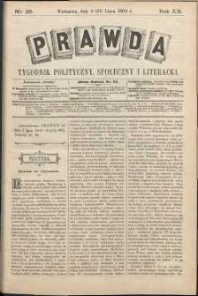 Prawda : tygodnik polityczny, społeczny i literacki, 1900, R. 20, nr 29