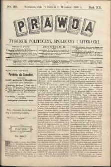Prawda : tygodnik polityczny, społeczny i literacki, 1900, R. 20, nr 35