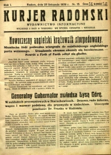 Kurier Radomski, 1939, R. 1, nr 18