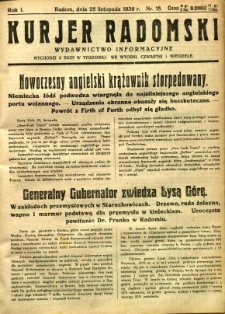 Kurier Radomski, 1939, R. 1, nr 18