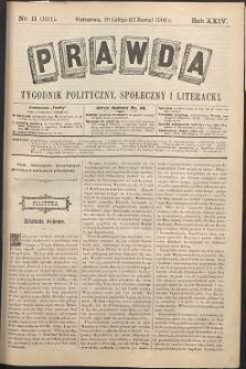 Prawda : tygodnik polityczny, społeczny i literacki, 1904, R. 24, nr 11