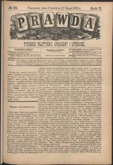 Prawda : tygodnik polityczny, społeczny i literacki, 1882, R. 2, nr 22
