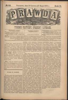 Prawda : tygodnik polityczny, społeczny i literacki, 1882, R. 2, nr 23