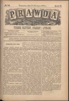 Prawda : tygodnik polityczny, społeczny i literacki, 1882, R. 2, nr 29