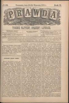 Prawda : tygodnik polityczny, społeczny i literacki, 1882, R. 2, nr 38