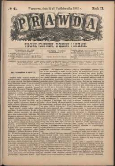 Prawda : tygodnik polityczny, społeczny i literacki, 1882, R. 2, nr 41
