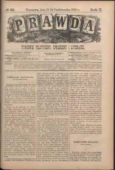 Prawda : tygodnik polityczny, społeczny i literacki, 1882, R. 2, nr 42
