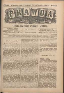 Prawda : tygodnik polityczny, społeczny i literacki, 1882, R. 2, nr 45