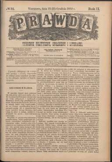 Prawda : tygodnik polityczny, społeczny i literacki, 1882, R. 2, nr 51