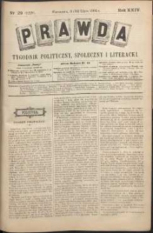 Prawda : tygodnik polityczny, społeczny i literacki, 1904, R. 24, nr 29