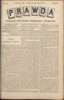 Prawda : tygodnik polityczny, społeczny i literacki, 1890, R. 10, nr 5
