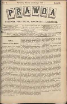 Prawda : tygodnik polityczny, społeczny i literacki, 1890, R. 10, nr 8