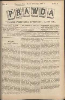 Prawda : tygodnik polityczny, społeczny i literacki, 1890, R. 10, nr 9